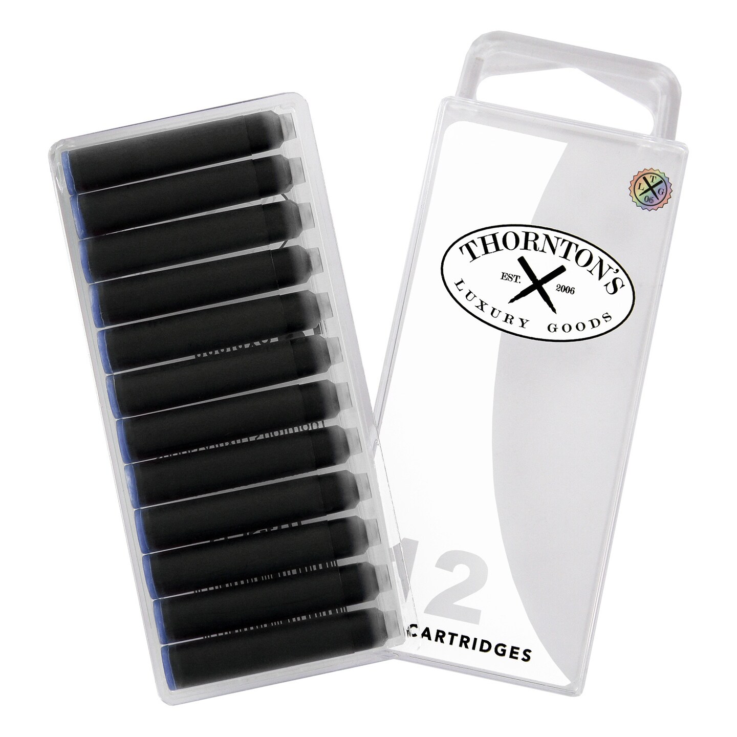 Thornton's Luxury Goods Short Standard International Fountain Pen Ink Cartridges, 12-Count