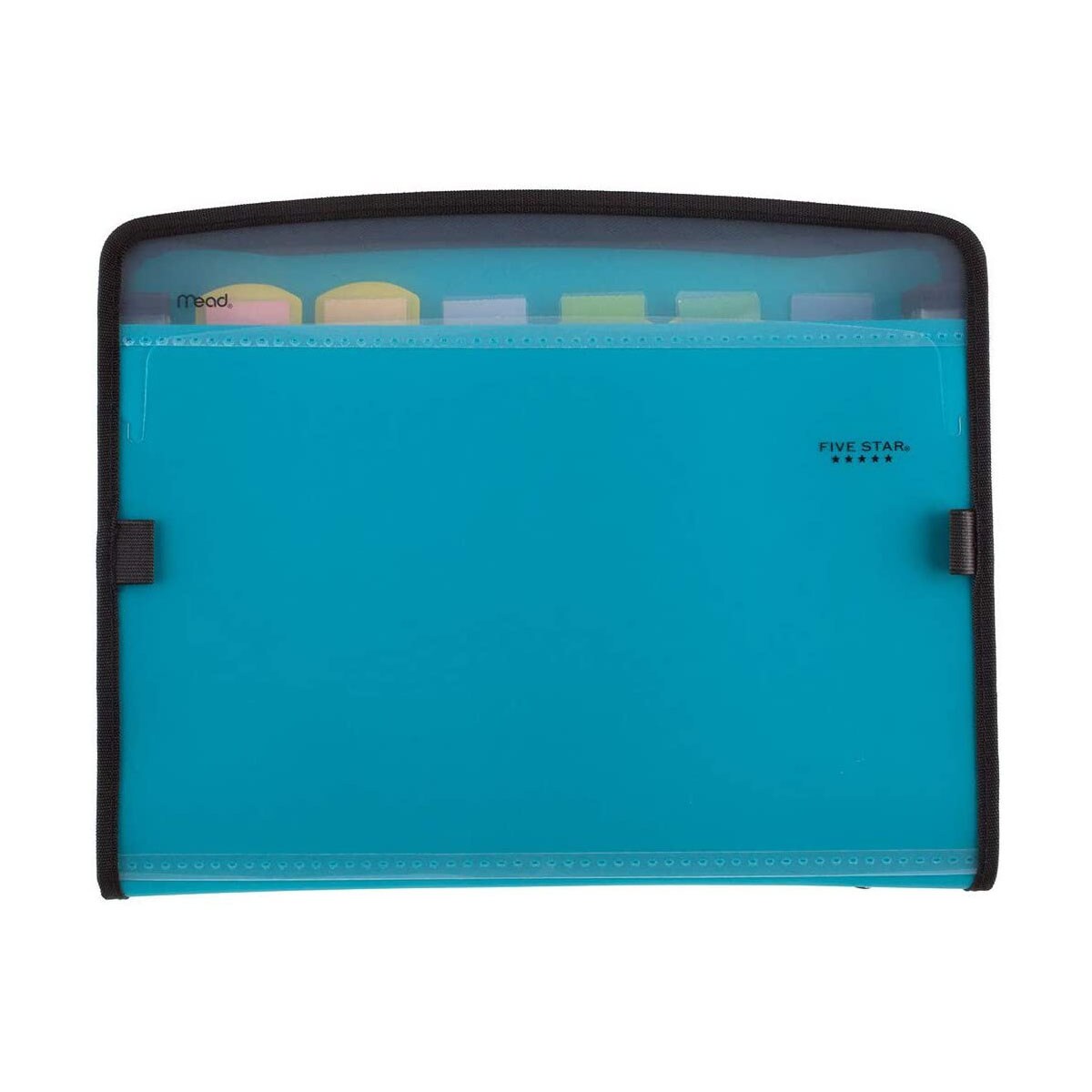 Five Star Expanding File, 7-Pocket Expandable Filing Folder, Zipper Closure, Customizable, Tabbed, Tabs, Teal (72506), 1 Pack