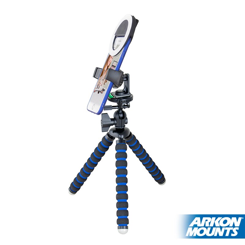 Arkon Mounts MG5LED Phone Tripod Mount and LED Ring Light Bundle