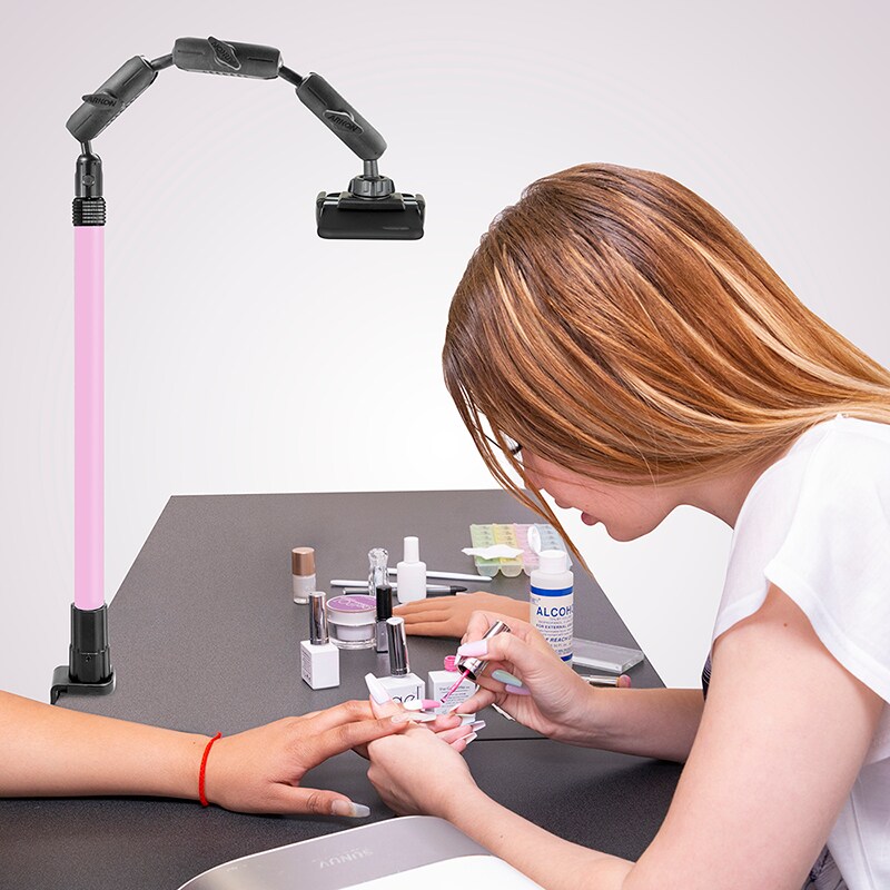 Arkon Mounts CLAMPRV29PK Desk Table Clamp Phone or Camera Pro Stand with Pink Extension Pole