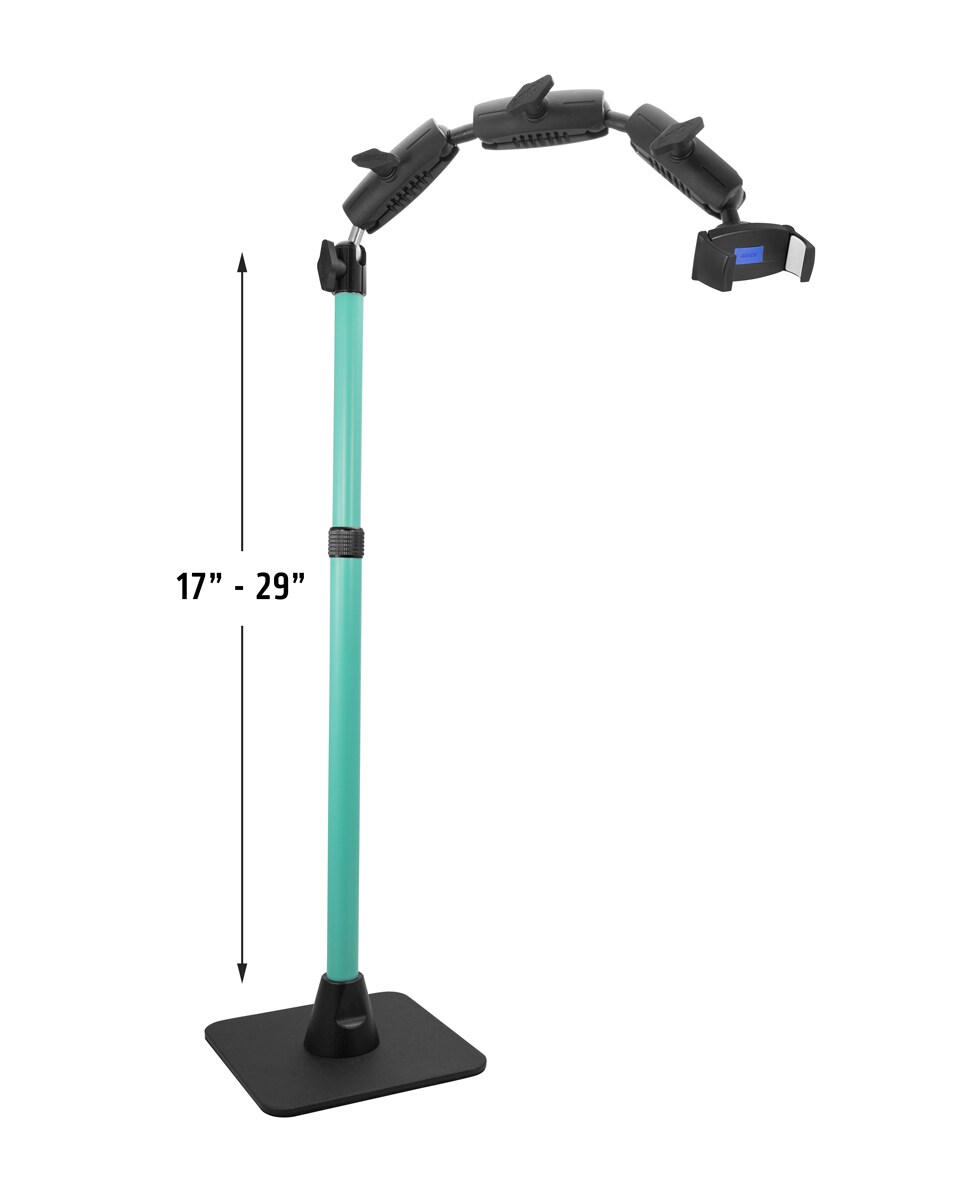 Arkon Mounts HD8RV29TL Pro Stand Phone or Camera Stand for Baking or Crafting Videos with Teal Extension Pole