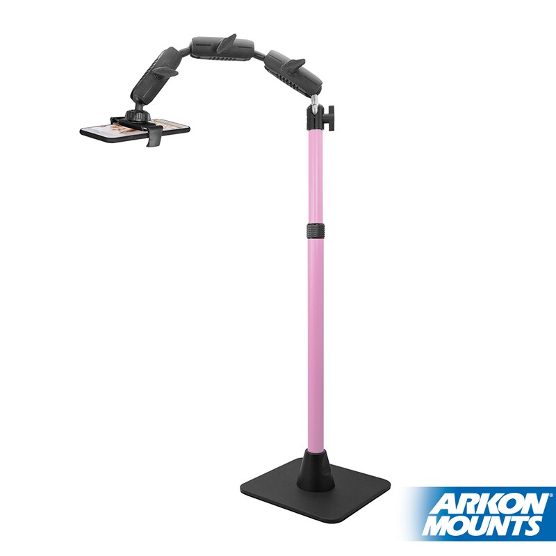 Arkon Mounts HD8RV29PK Pro Stand Phone or Camera Stand for Baking or Crafting Videos with Pink Extension Pole