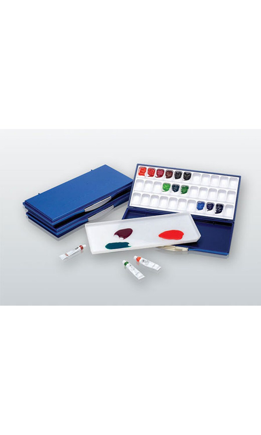 Fusion Airtight/Leakproof Watercolor Palette, Blue, 33 Wells