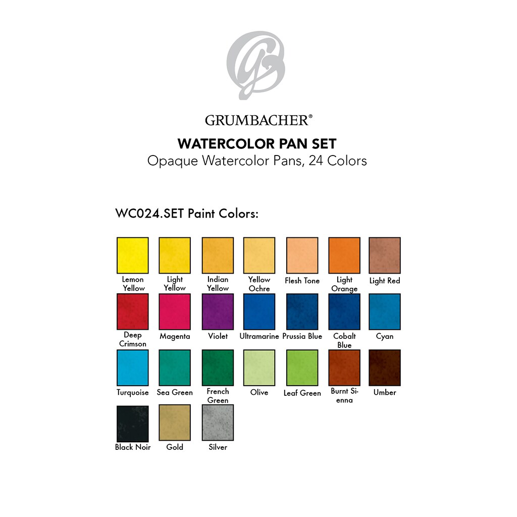 Opaque Watercolor 24-Color Pan Set
