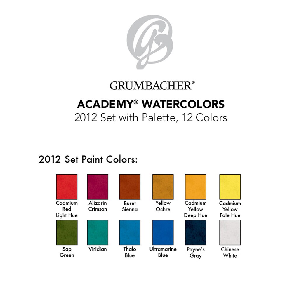 Grumbacher Academy&#xAE; Watercolor 12-Color Set, 7.5ml