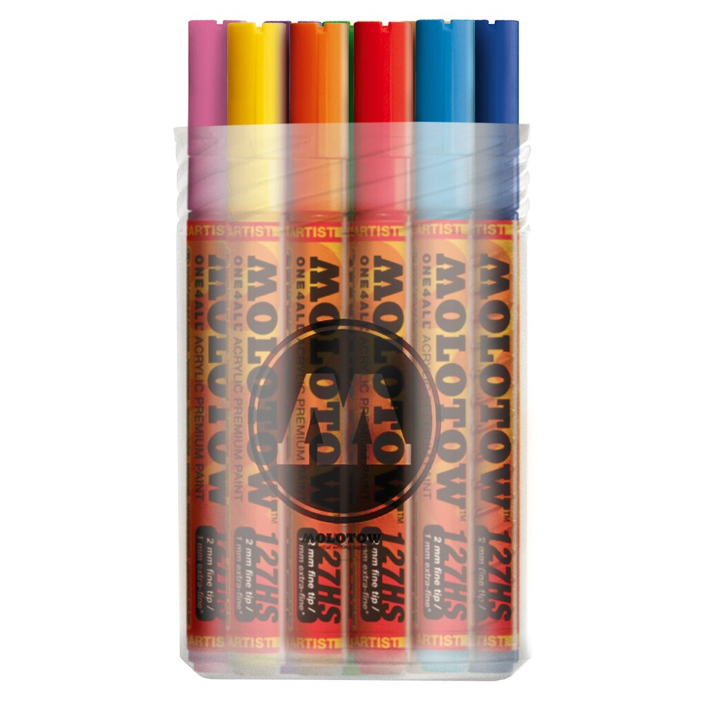 Molotow ONE4ALL 1mm and 2mm 20pc Set, Screw Top Design