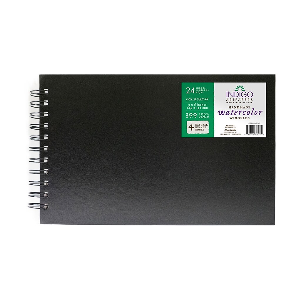 100% Cotton Artist Watercolor Paper-Wiro Pad, 24 Sheets, 300 GSM, 6x9 ( Landscape)