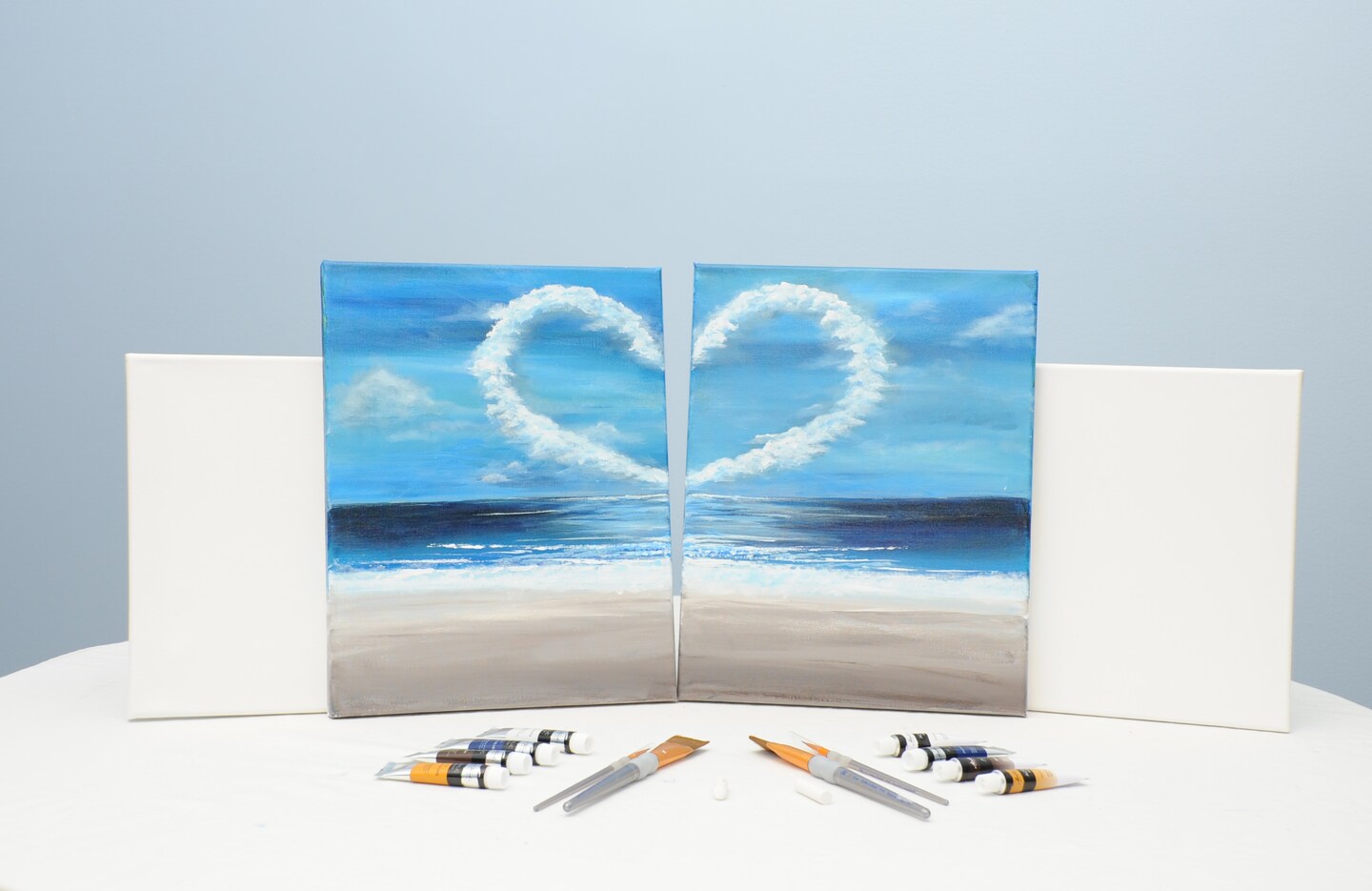 Paint Kit - Beach Love Acrylic Painting Kit &#x26; Video Lesson, DIY Craft, Painting Gift Set, Beginner Painting, Paint At Home, Paint Party