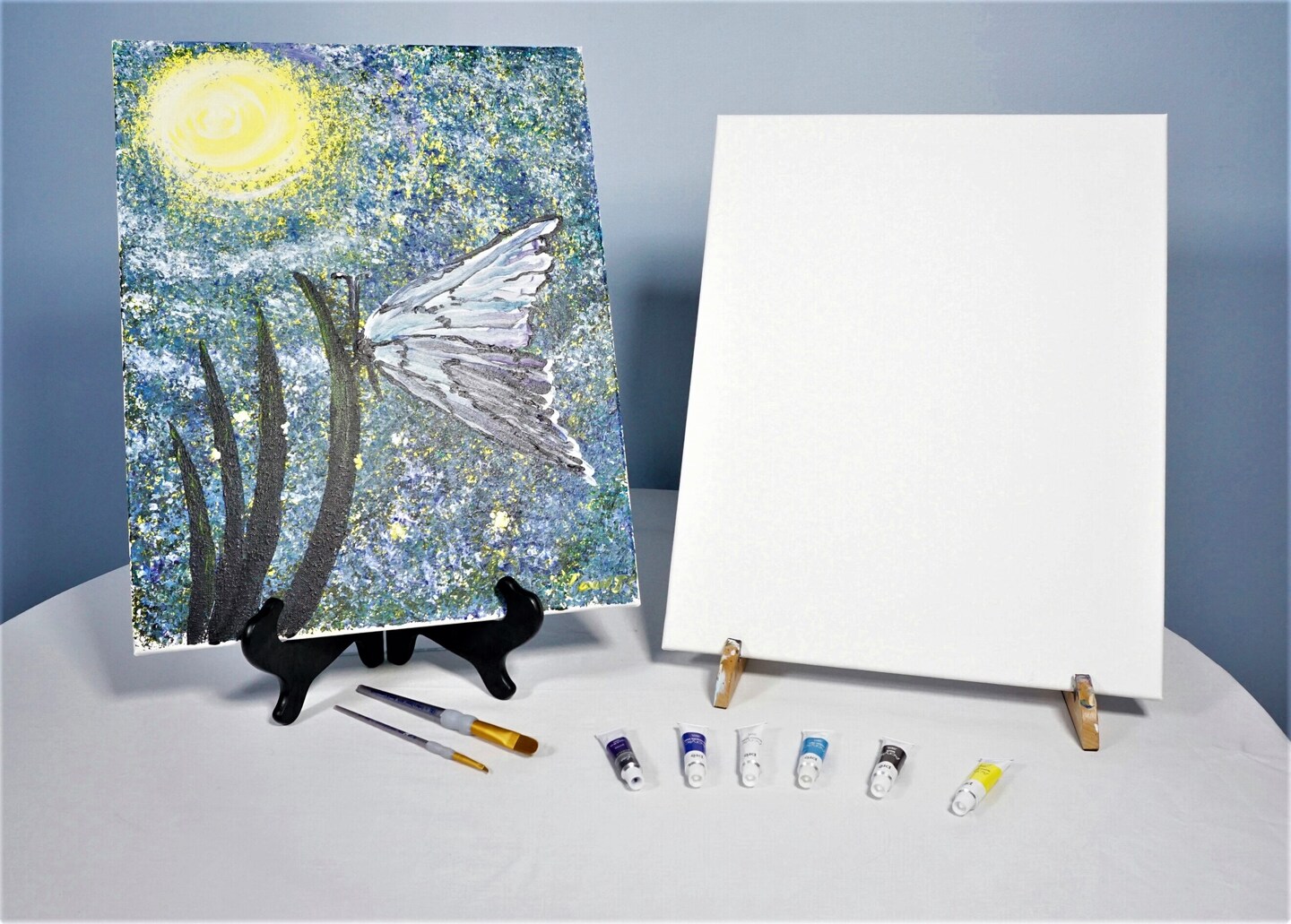 Paint Kit - Butterfly Tranquility Acrylic Painting Kit &#x26; Video Lesson, DIY Craft, Painting Gift Set, Beginner Painting, Paint At Home, Paint Party
