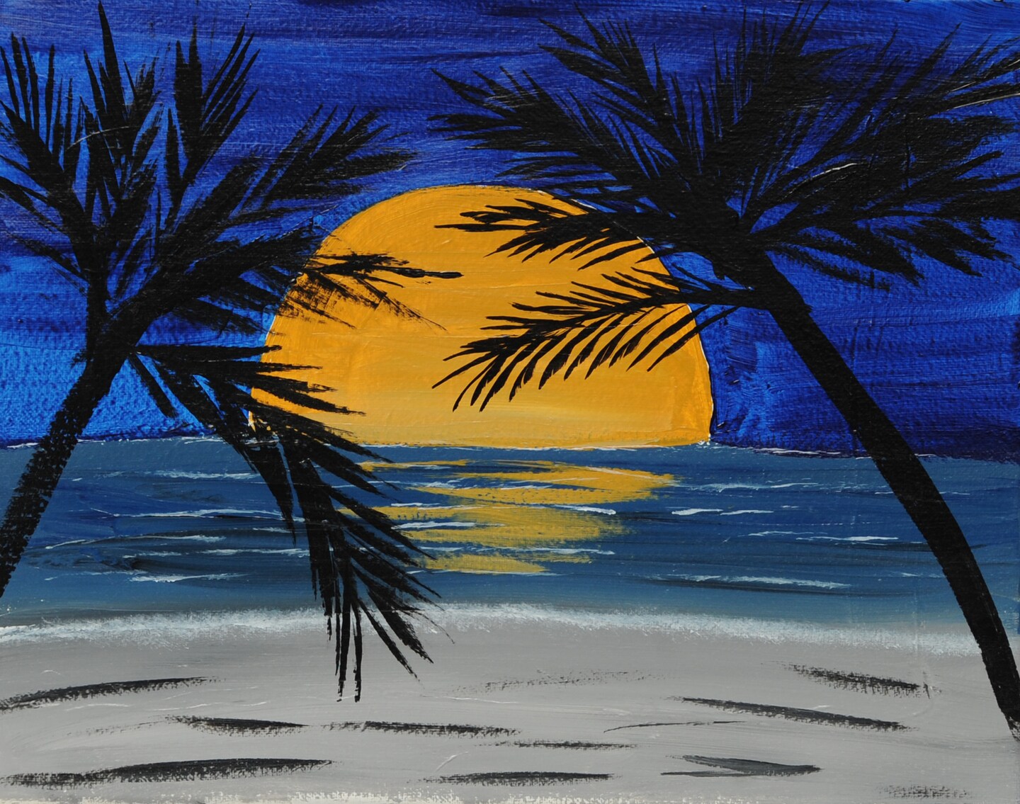 Night At The Beach Acrylic Painting Kit &#x26; Video Lesson