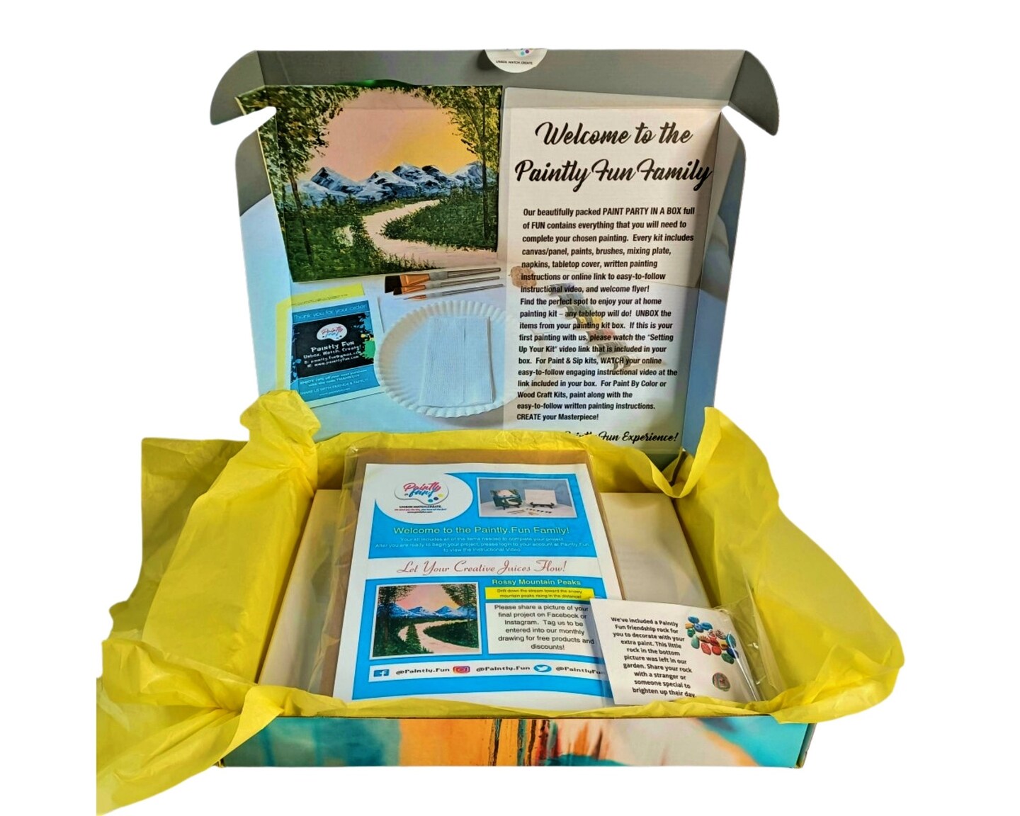 Paint Kit - Summer Hydrangeas Acrylic Painting Kit &#x26; Video Lesson, DIY Canvas Art, Paint At Home, Painting Gift Set, Paint Party