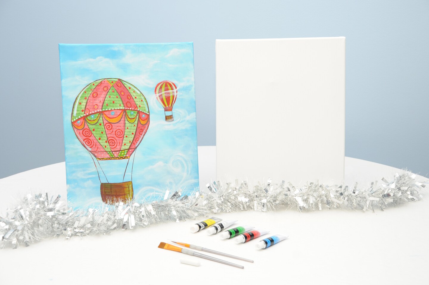 Paint Kit - Up Up and Away Mixed Media Painting Kit &#x26; Video Lesson - Paint and Sip At Home - Paint Party