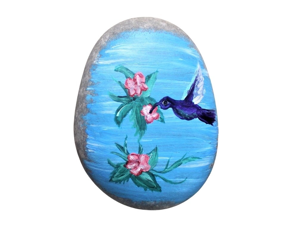 Paint Kit - Hummingbird Bliss Rock Painting Kit &#x26; Video Lesson - Rock Art - Garden Decor