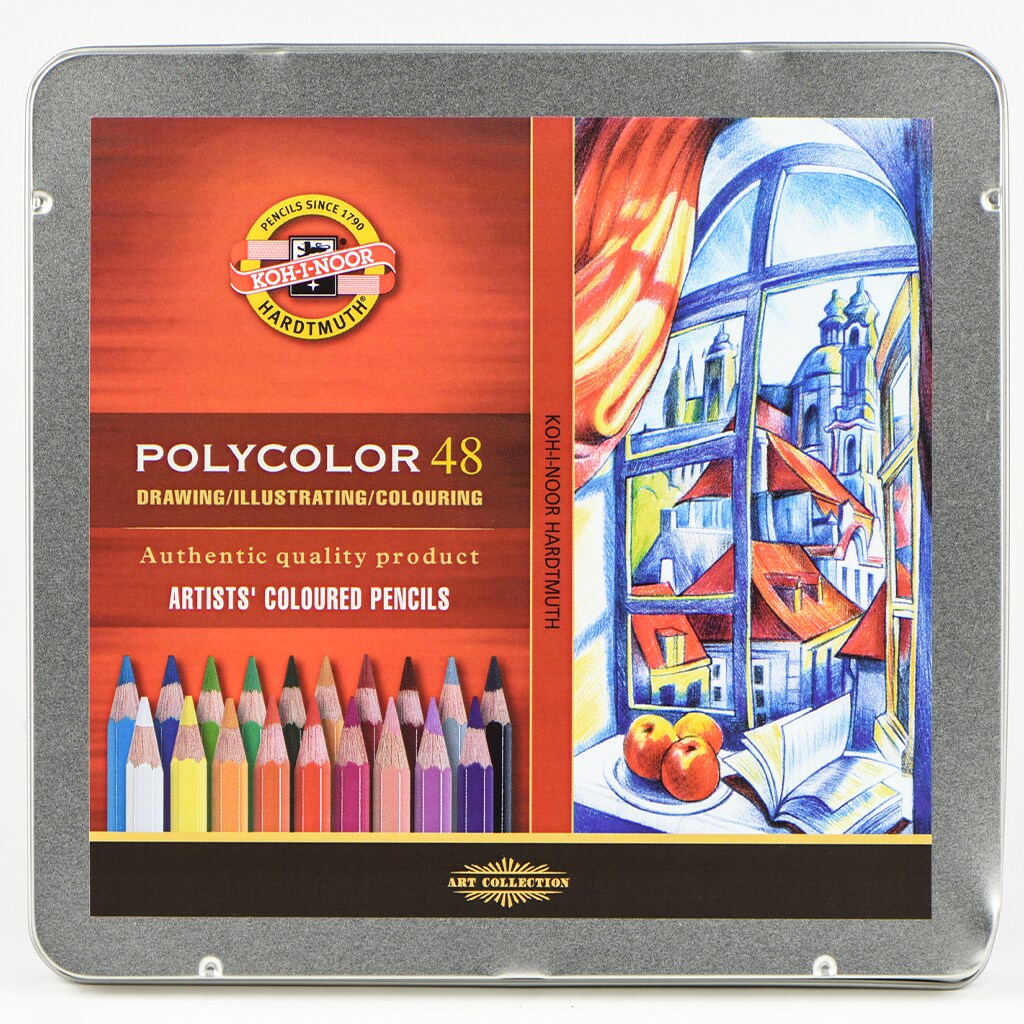 Polycolor Pencil Set, 48 Piece, Assorted Colors in a Tin