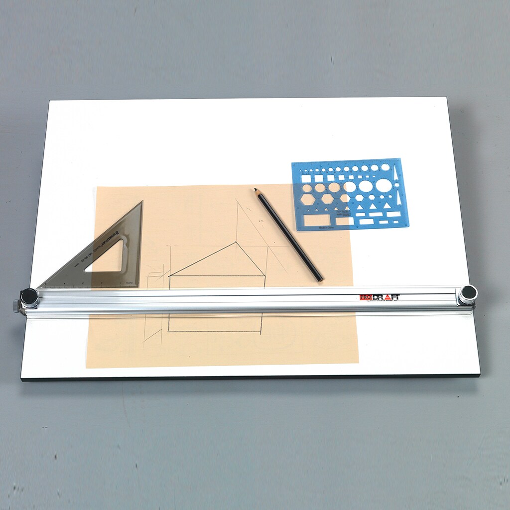 Pro-Draft Parallel Straightedge Board w/Easy-Fold Legs, White, 16" x 21"