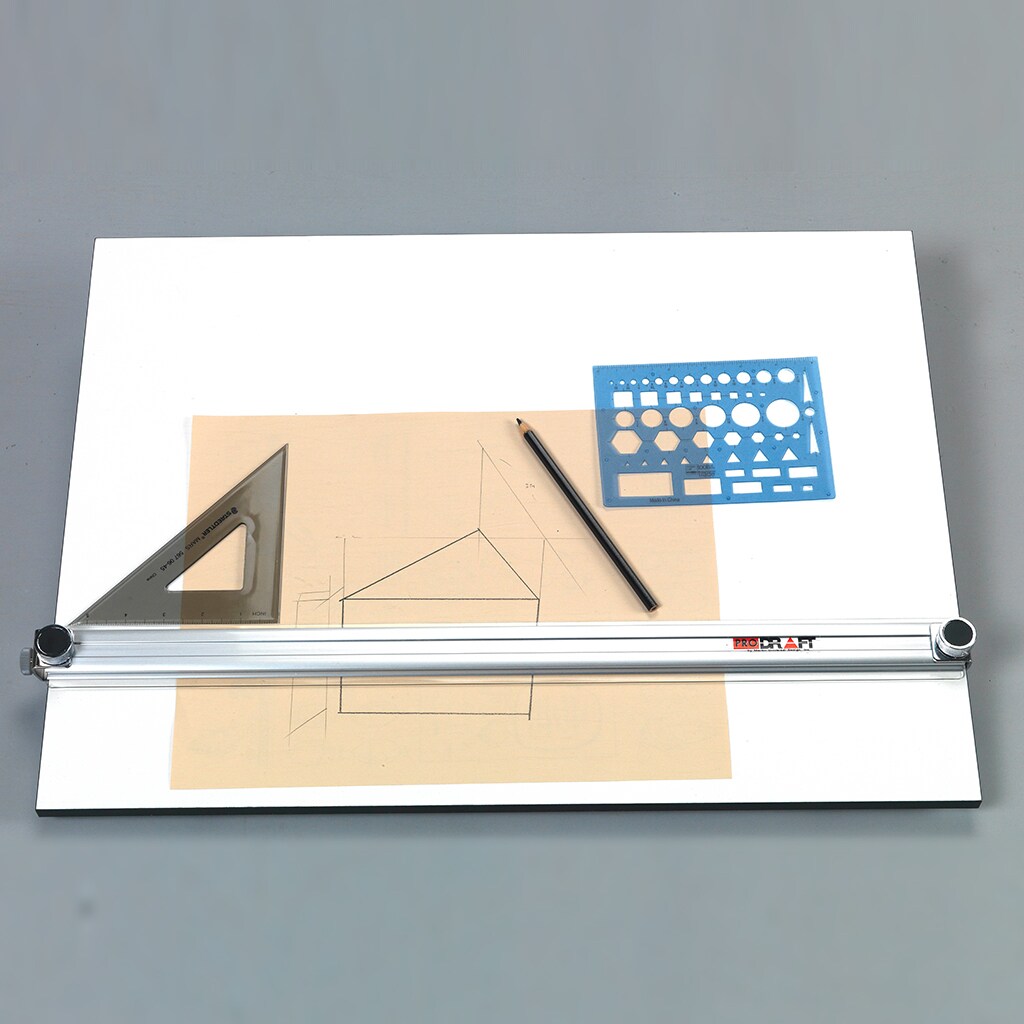 Pro-Draft Parallel Straightedge Board w/Easy-Fold Legs, White, 20" x 26"