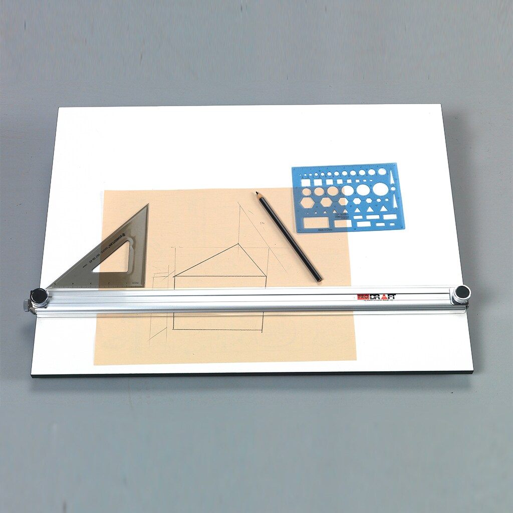 Pro-Draft Parallel Straightedge Board w/Easy-Fold Legs, White, 23" x 31"