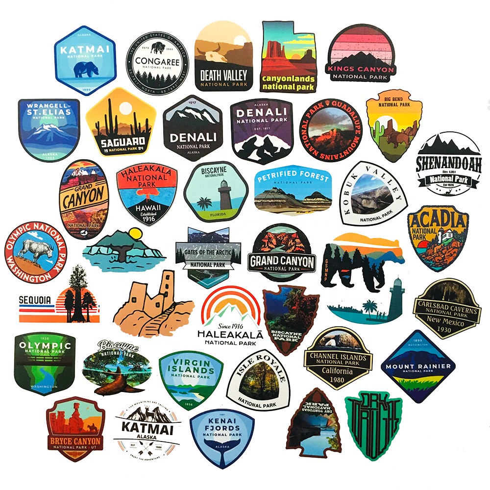 National Parks Sticker Set | US Parks 100pc | Laptop | Phone | Water Bottle | Hydro Flask | Crafts | Party Gift | Scrapbook | Journal