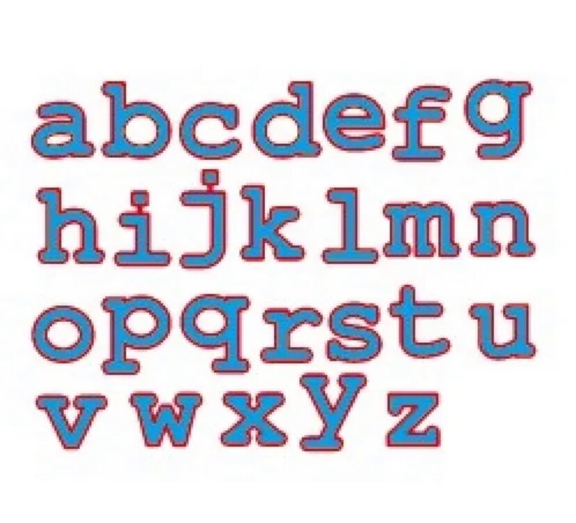 Photo Dies Lower Case Alphabet Dies with border frame around each