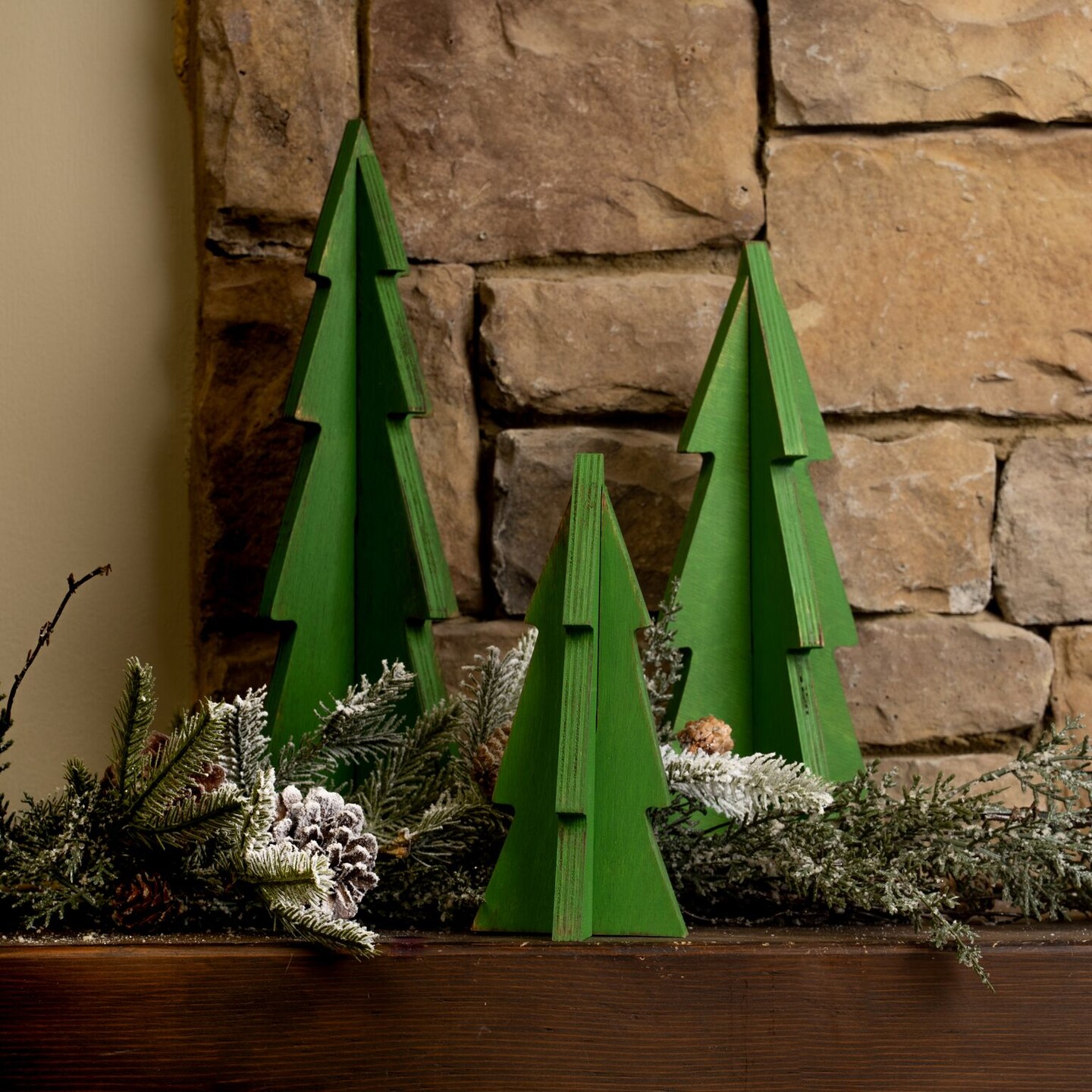 Unfinished Slotted Trees Set of 3