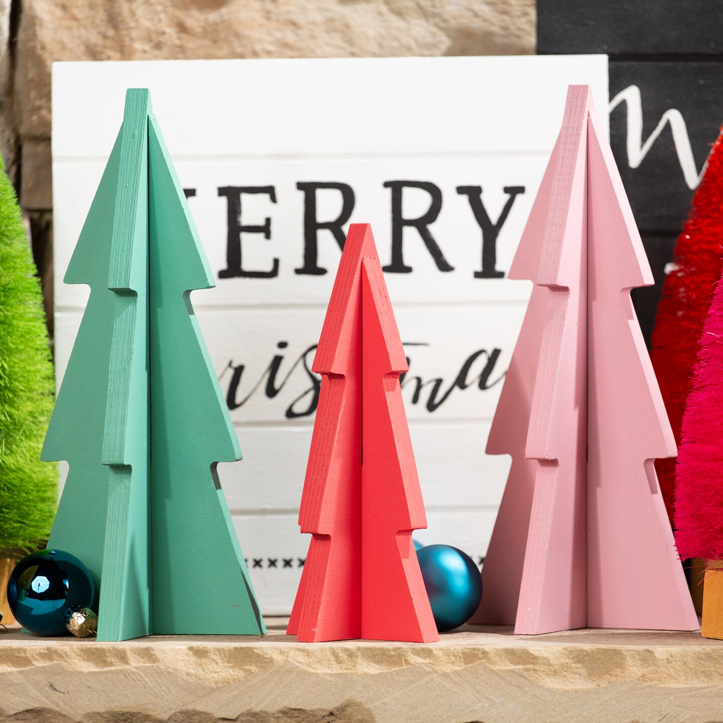 Unfinished Slotted Trees Set of 3