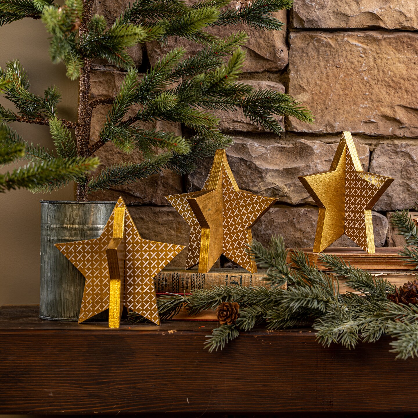Unfinished Slotted Stars Set of 3