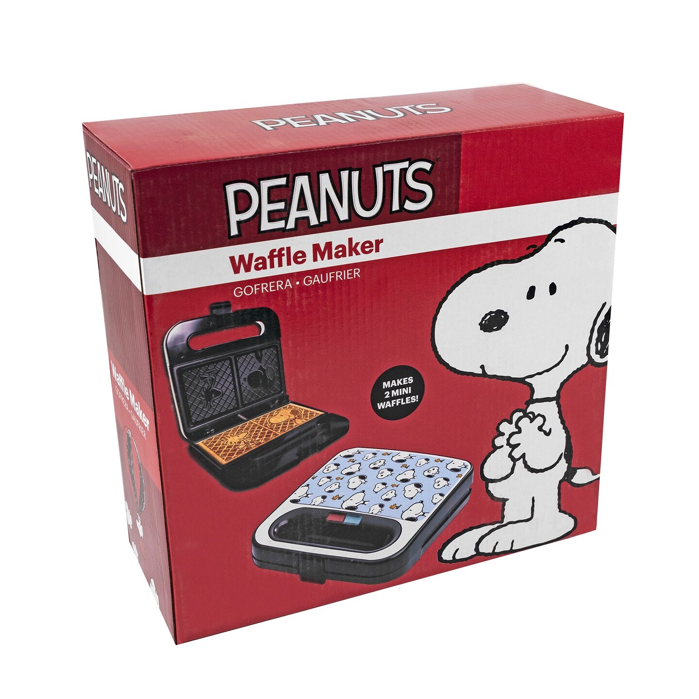 Uncanny Brands Peanuts Snoopy & Woodstock DoubleSquare Waffle Maker