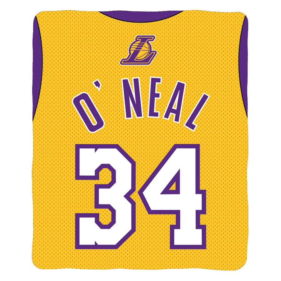 Sleep Squad Los Angeles Lakers Shaquille O'Neal 60” x 80” Raschel Plush ...