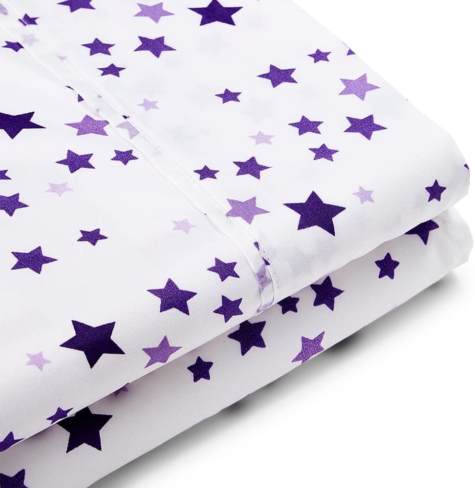 American Home Collection Stars Bedding Sheets & Pillowcases Set Brushed Microfiber Wrinkle Free Sheet Set