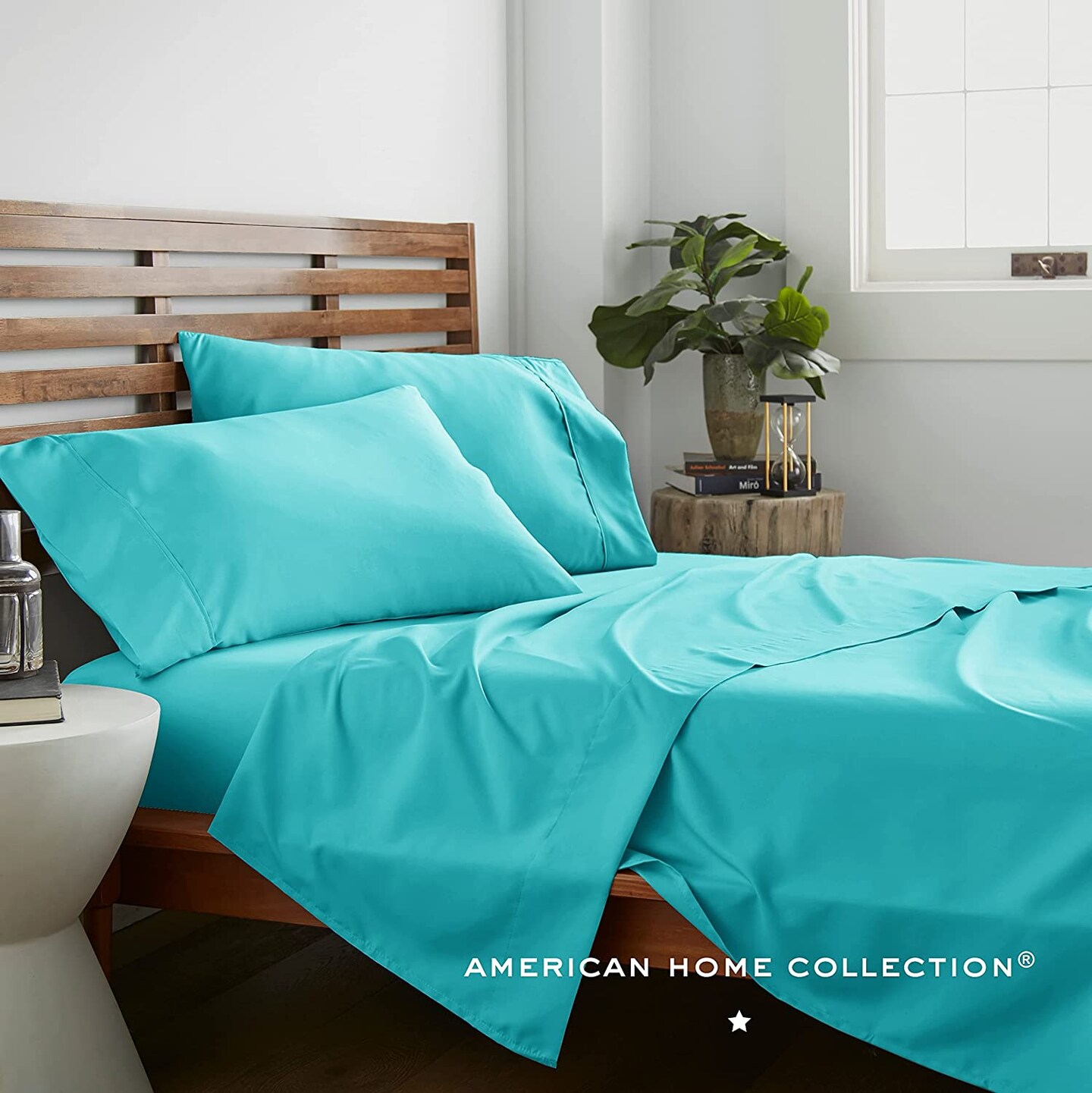 American Home Collection Ultra Soft 4 Piece Microfiber Bedding Sheets and Pillowcase Set Lightweight and Wrinkle Free