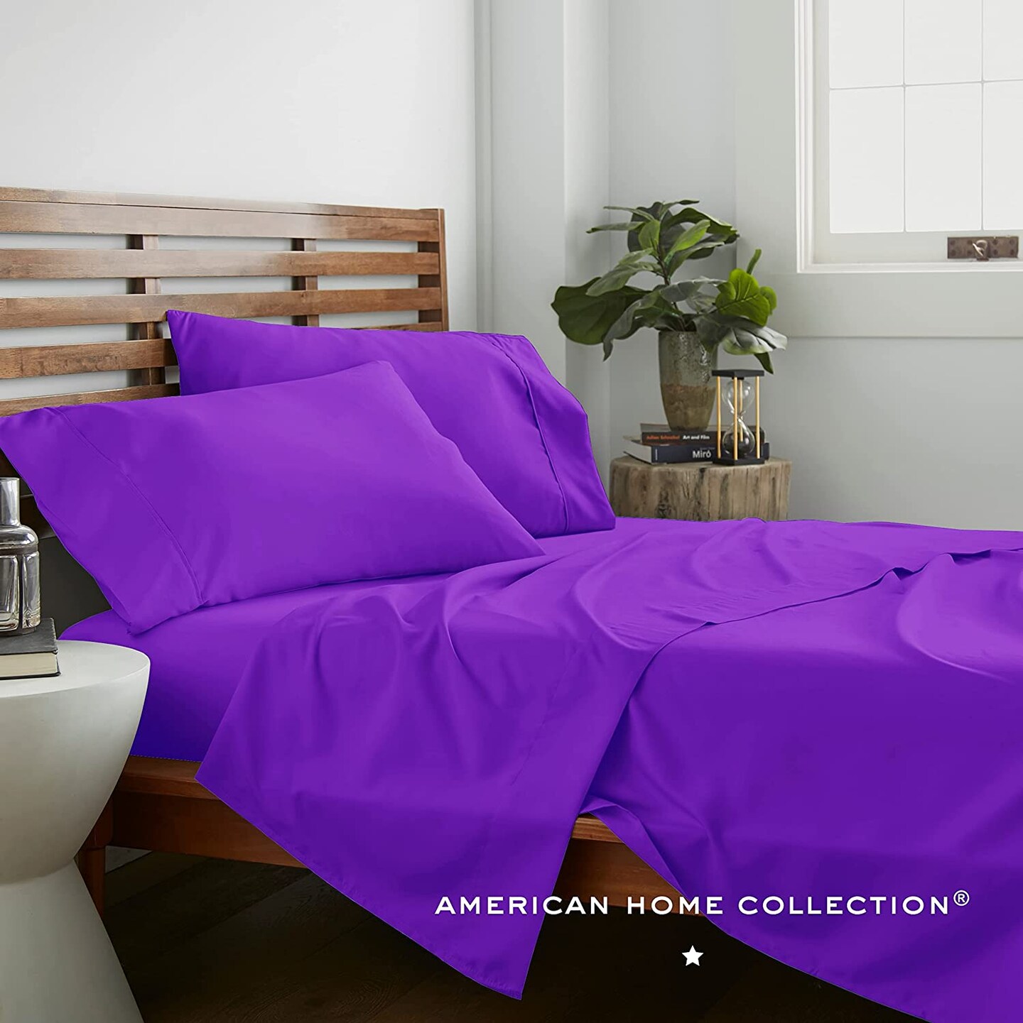American Home Collection Ultra Soft 4 Piece Microfiber Bedding Sheets and Pillowcase Set Lightweight and Wrinkle Free