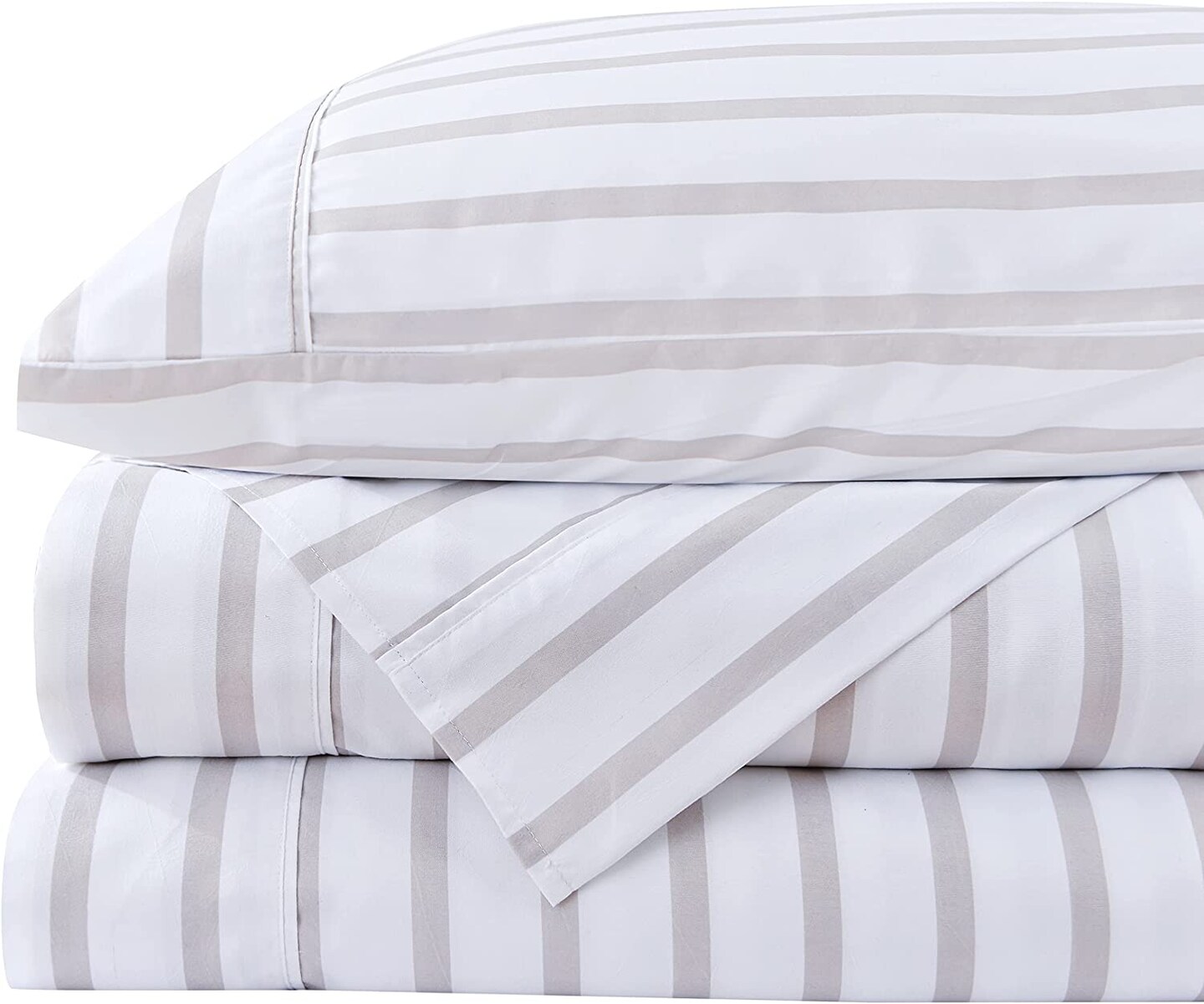 American Home Collection Striped Bedding Sheets & Pillowcases Set Brushed Microfiber Wrinkle Free Sheet Set