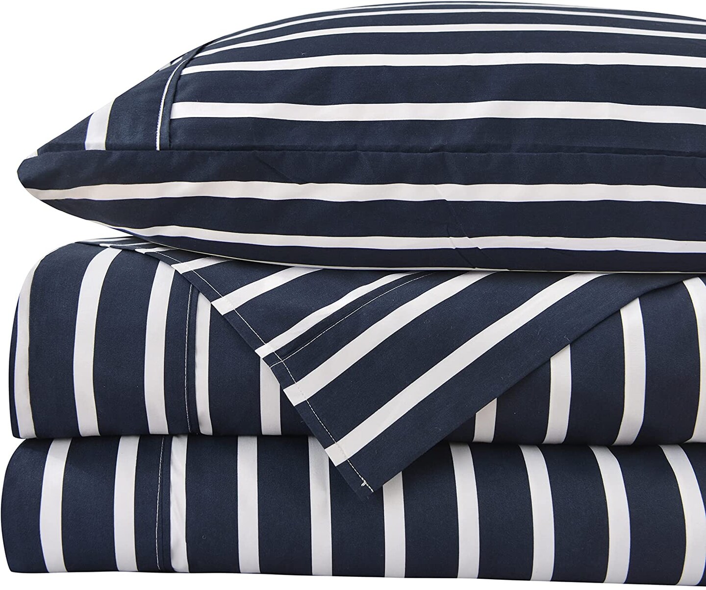 American Home Collection Striped Bedding Sheets & Pillowcases Set Brushed Microfiber Wrinkle Free Sheet Set