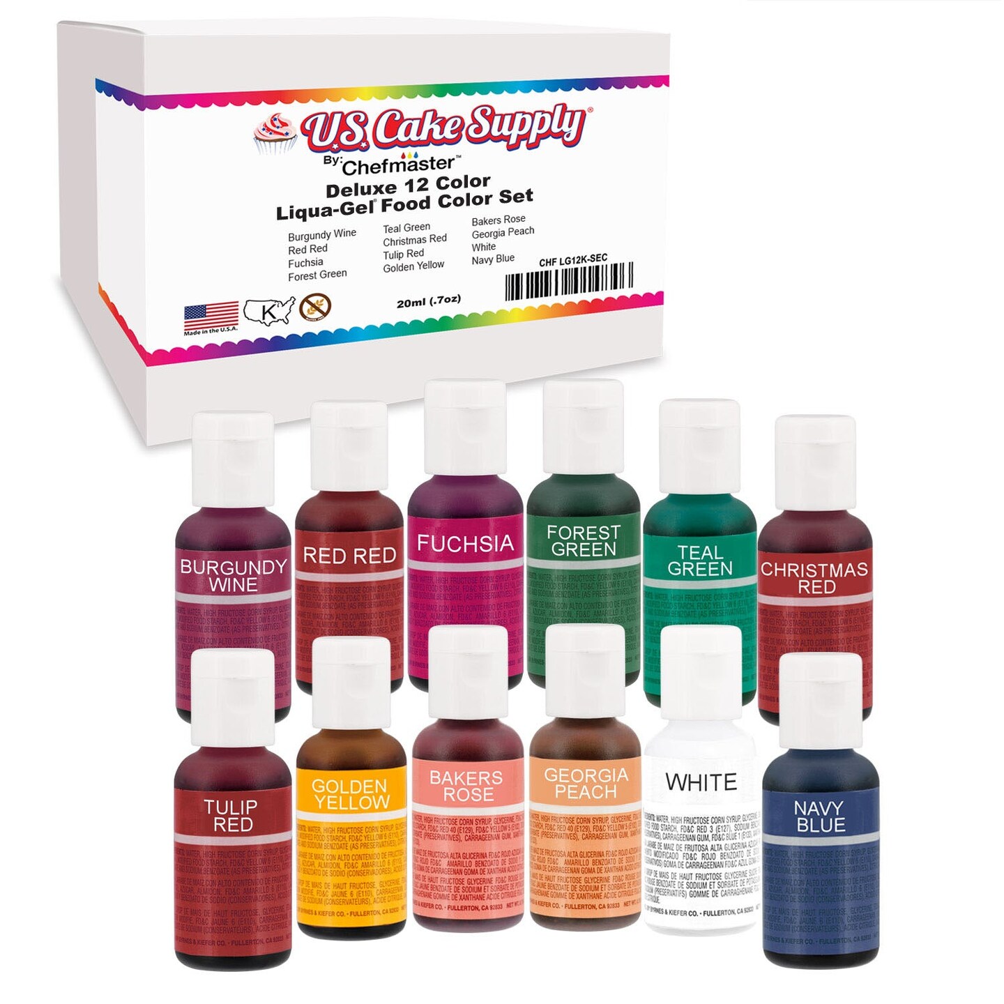 US Cake Supply by Chefmaster LiquaGel Cake Color Secondary Color Set