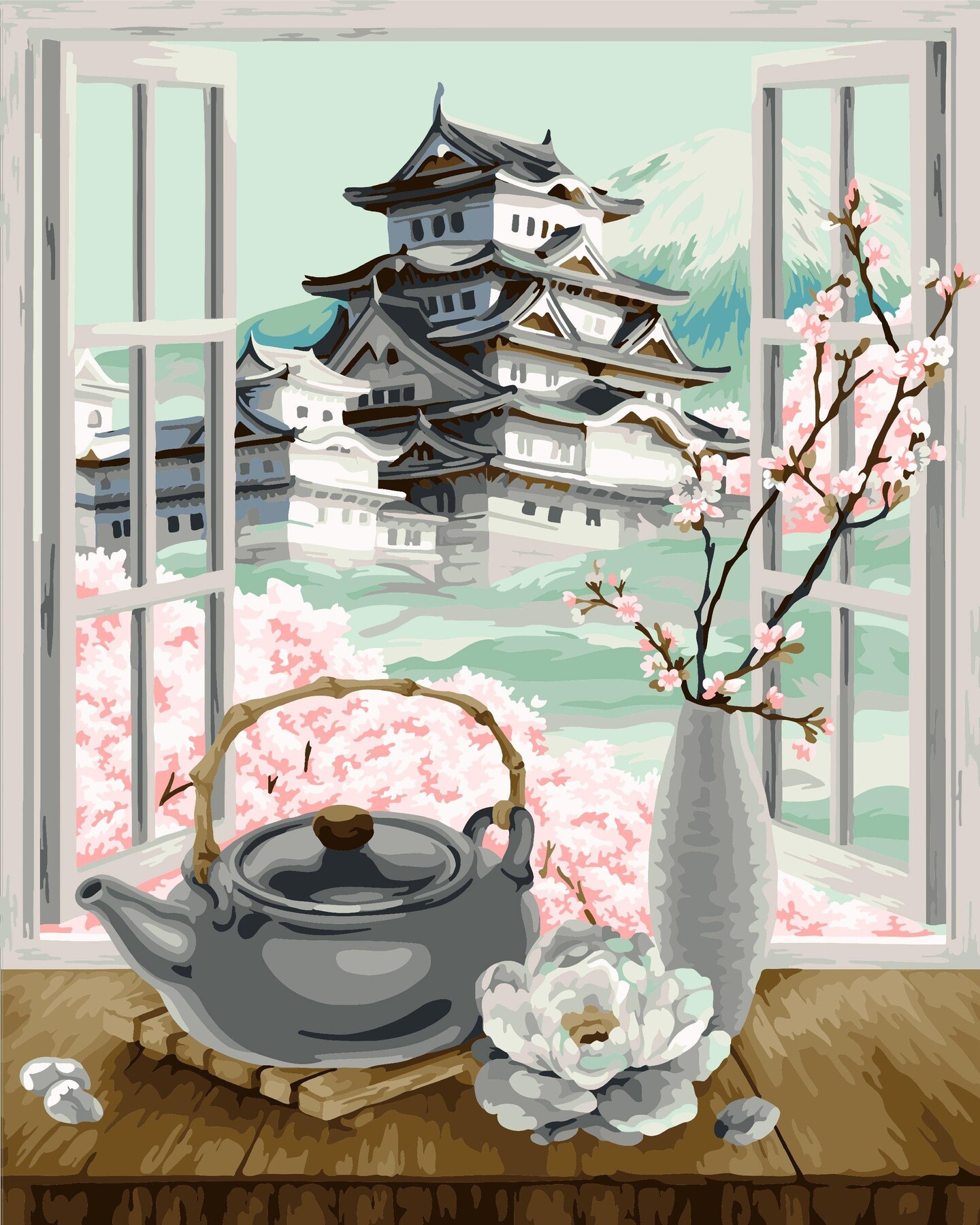 Painting by Numbers kit Crafting Spark Tea Ceremony B102 19.69 x 15.75
