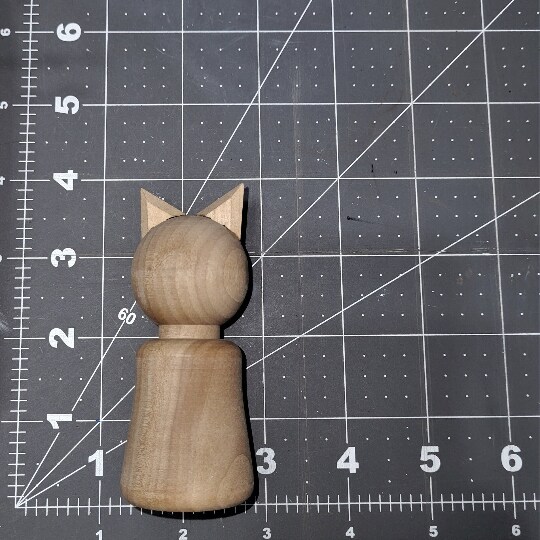 3 Unfinished Peg Dolls, Animal Peg Dolls