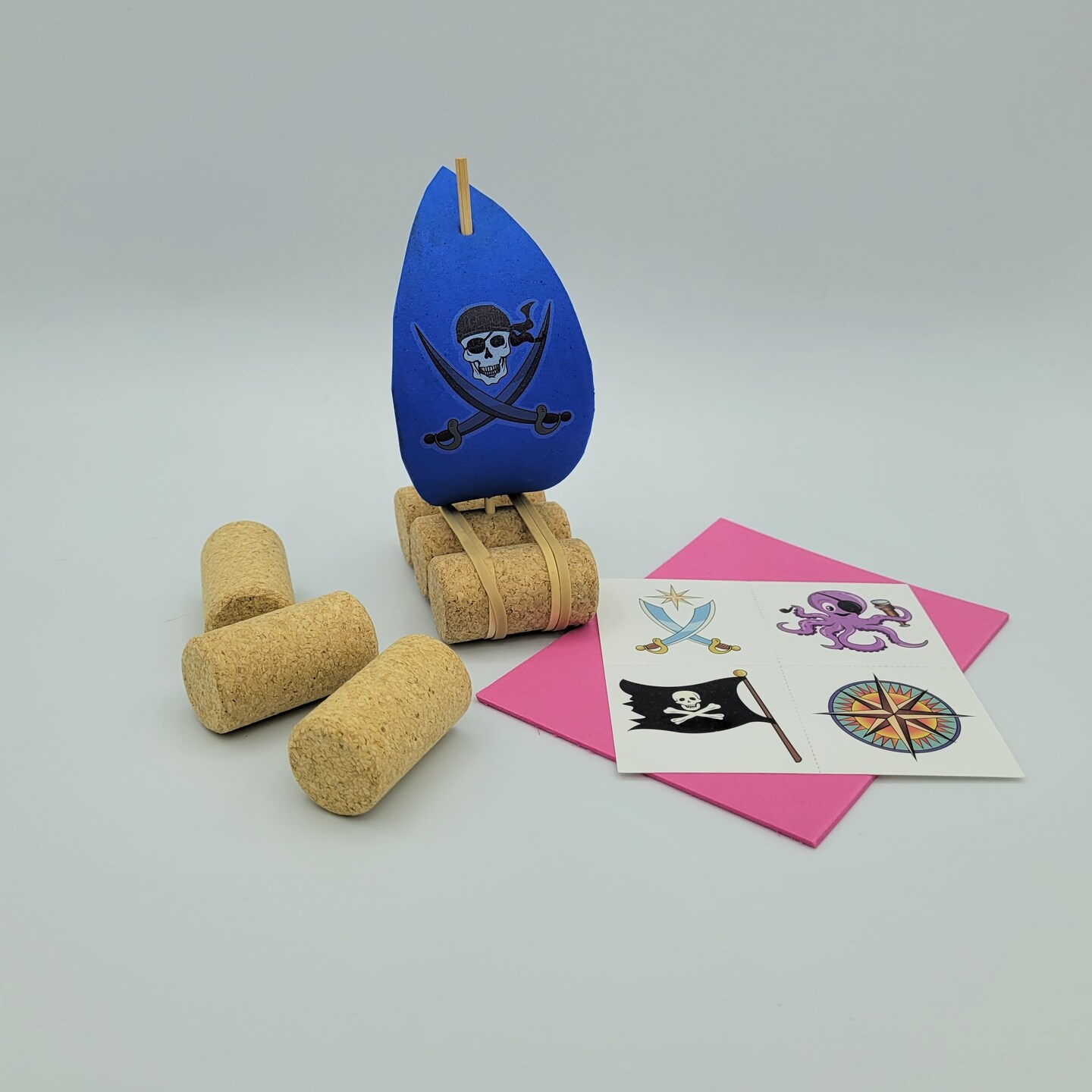 Ink and Trinket Kids Cork Boat Craft Kit, Individually Packaged