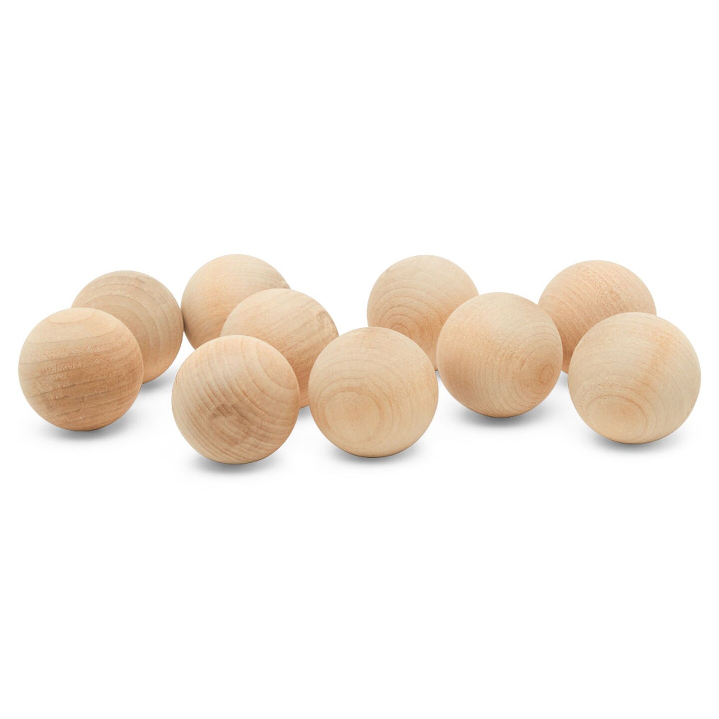 5ct Woodpeckers Crafts, DIY Unfinished Wood 3 Ball, Pack of 5 Natural