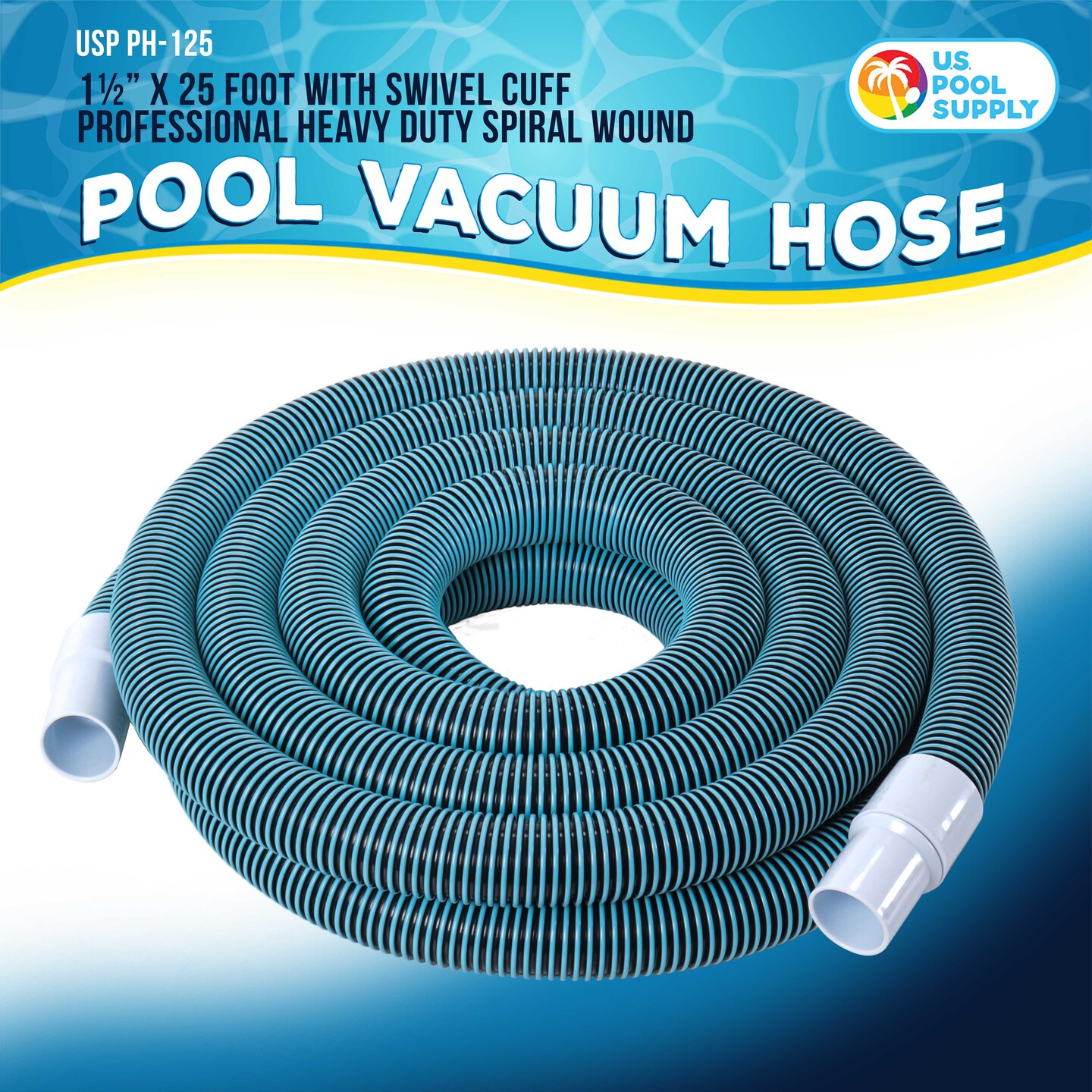 U.S. Pool Supply® 11/2" x 25 Foot Heavy Duty Spiral Wound Swimming