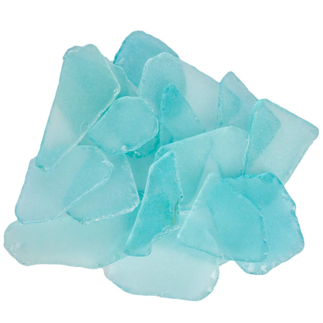 Sea Glass Large Aqua Colored Sea Glass 1.5&#x22;-3&#x22; - 11 Ounces Large Sea Glass Pieces