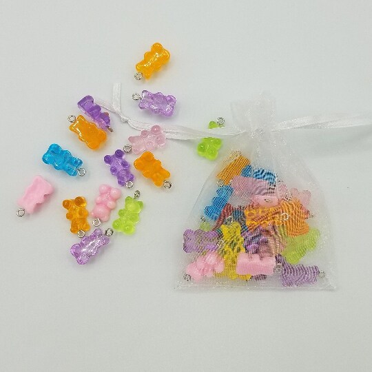 KitBeads 20pcs Random Mixed Gummy Bear Charms Resin Jelly Bear Charms Sweet  Candy Bear Charms for Jewelry Making Bulk