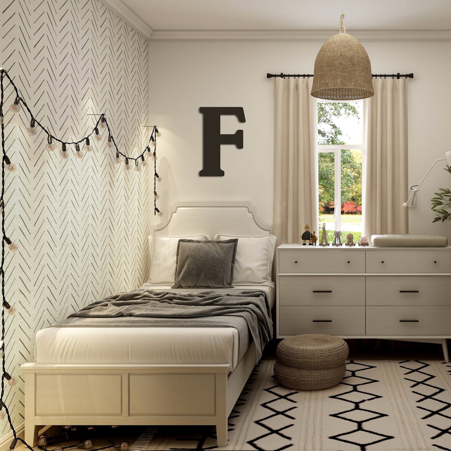 23 In. Letter F, Unfinished Vintage Wood Letter (F)