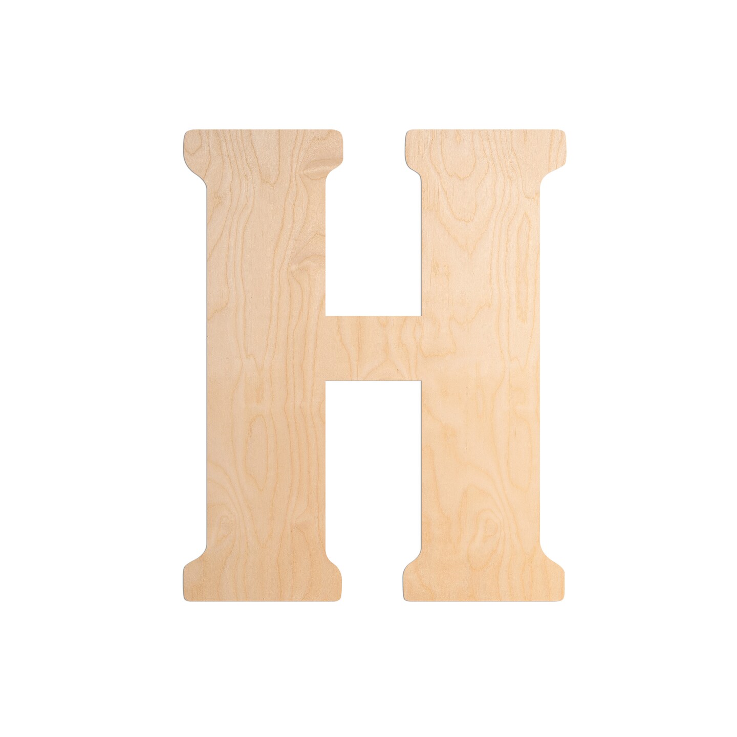 23 In. Letter H, Unfinished Vintage Wood Letter (H)
