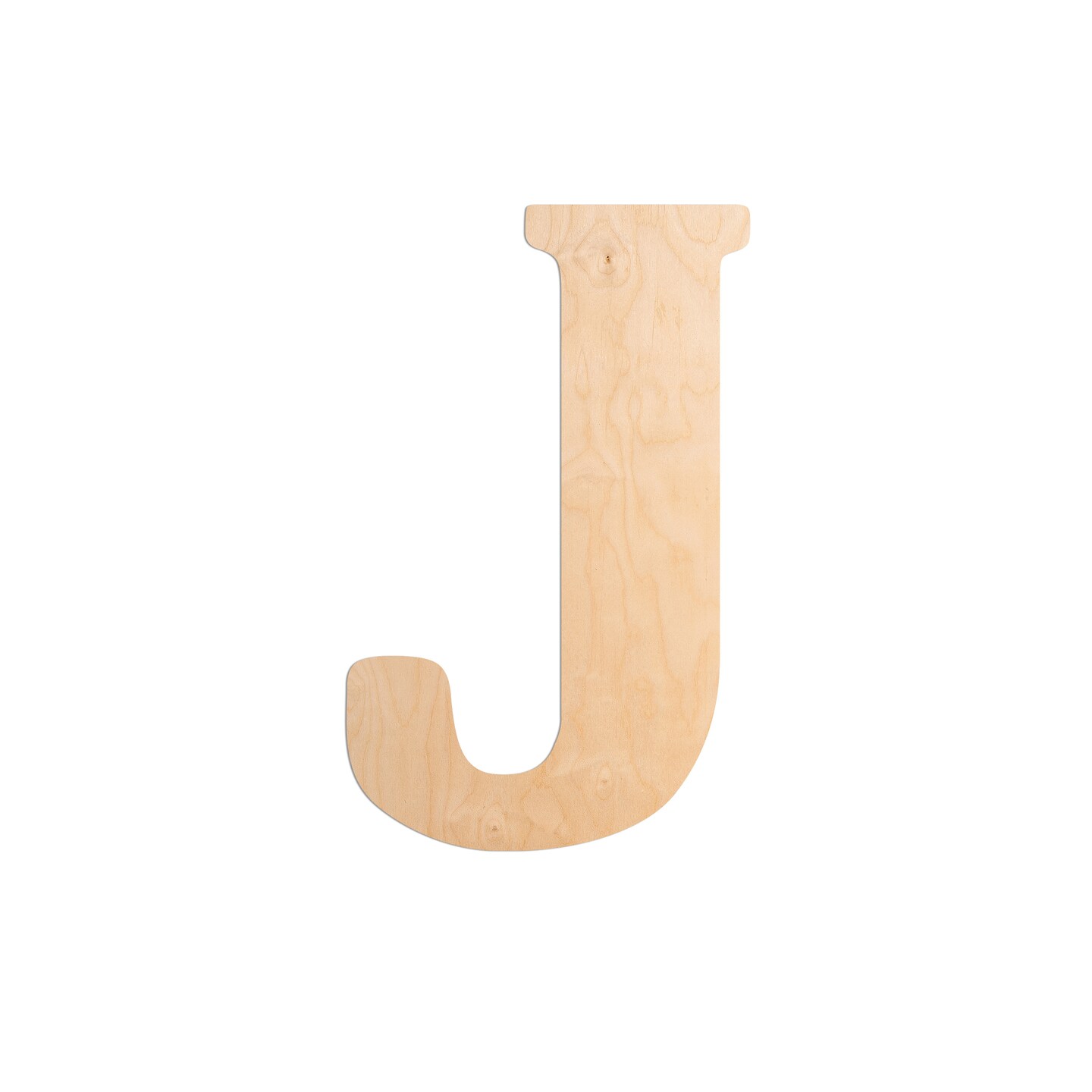 23 In. Letter J, Unfinished Vintage Wood Letter (J)