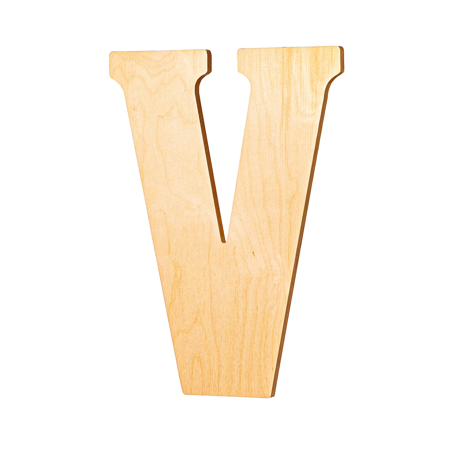 23 In. Letter V, Unfinished Vintage Wood Letter (V)