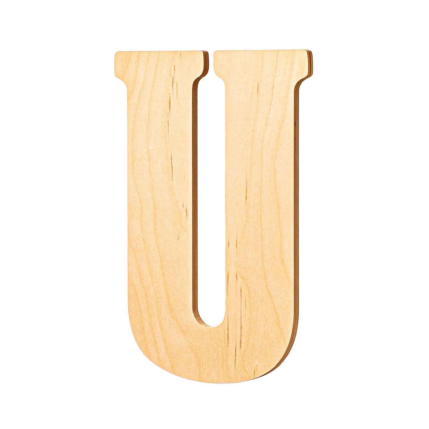 23 In. Letter U, Unfinished Vintage Wood Letter (U)