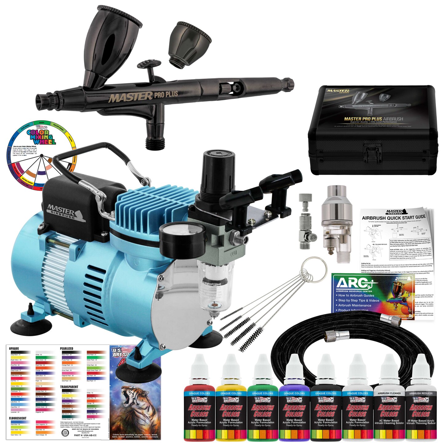 Master Airbrush Cool Runner II Dual Fan Air Compressor System Kit with