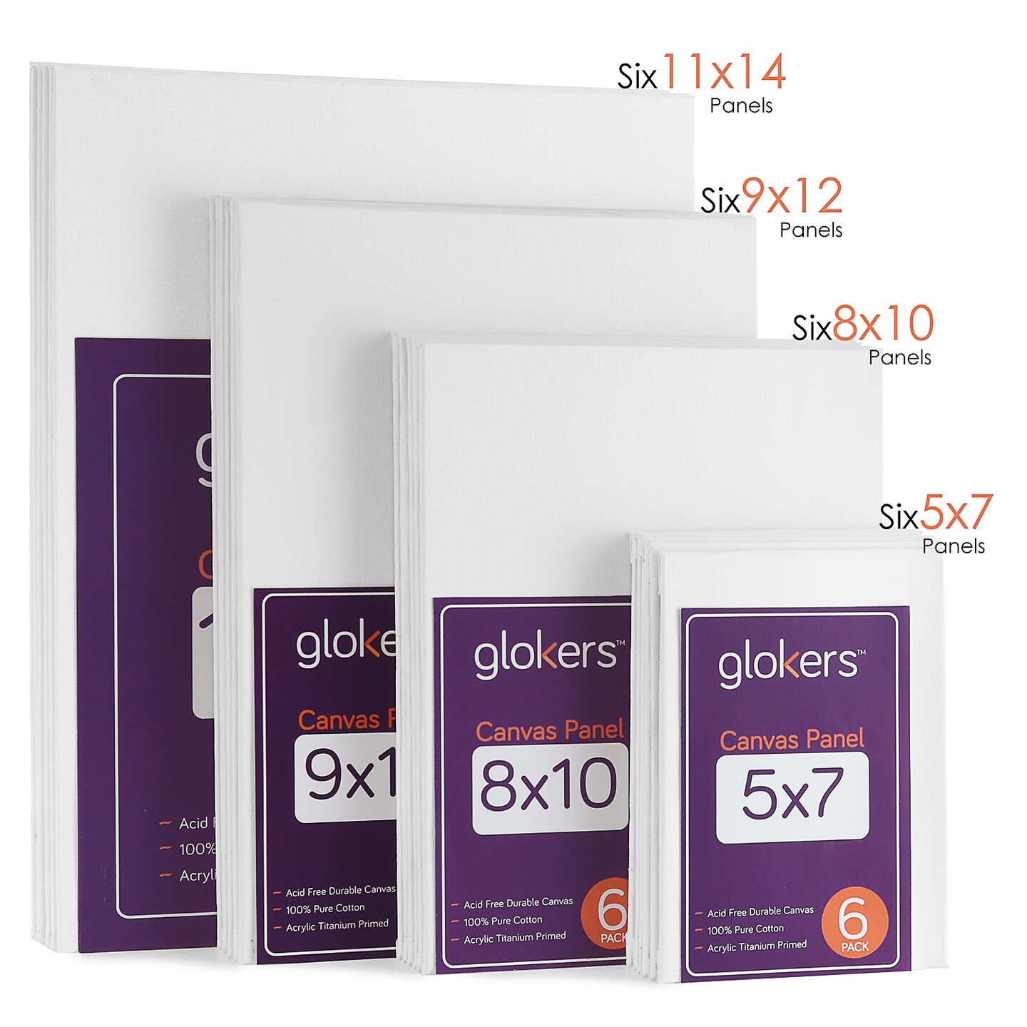 glokers Multi-Pack White Cotton Canvas Panels - 24 Blank Primed Painting  Canvases for Wet & Dry Art Media, Acrylic, Oil, Gouache & Tempera -  Professional Grade Artist Painting Canvases in 4 Sizes