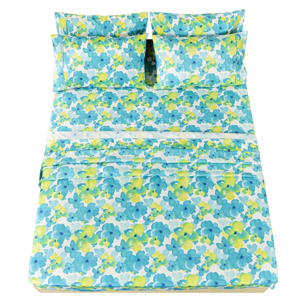 American Home Collection Flowers Bedding Sheets & Pillowcases Set Brushed Microfiber Wrinkle Free Sheet Set