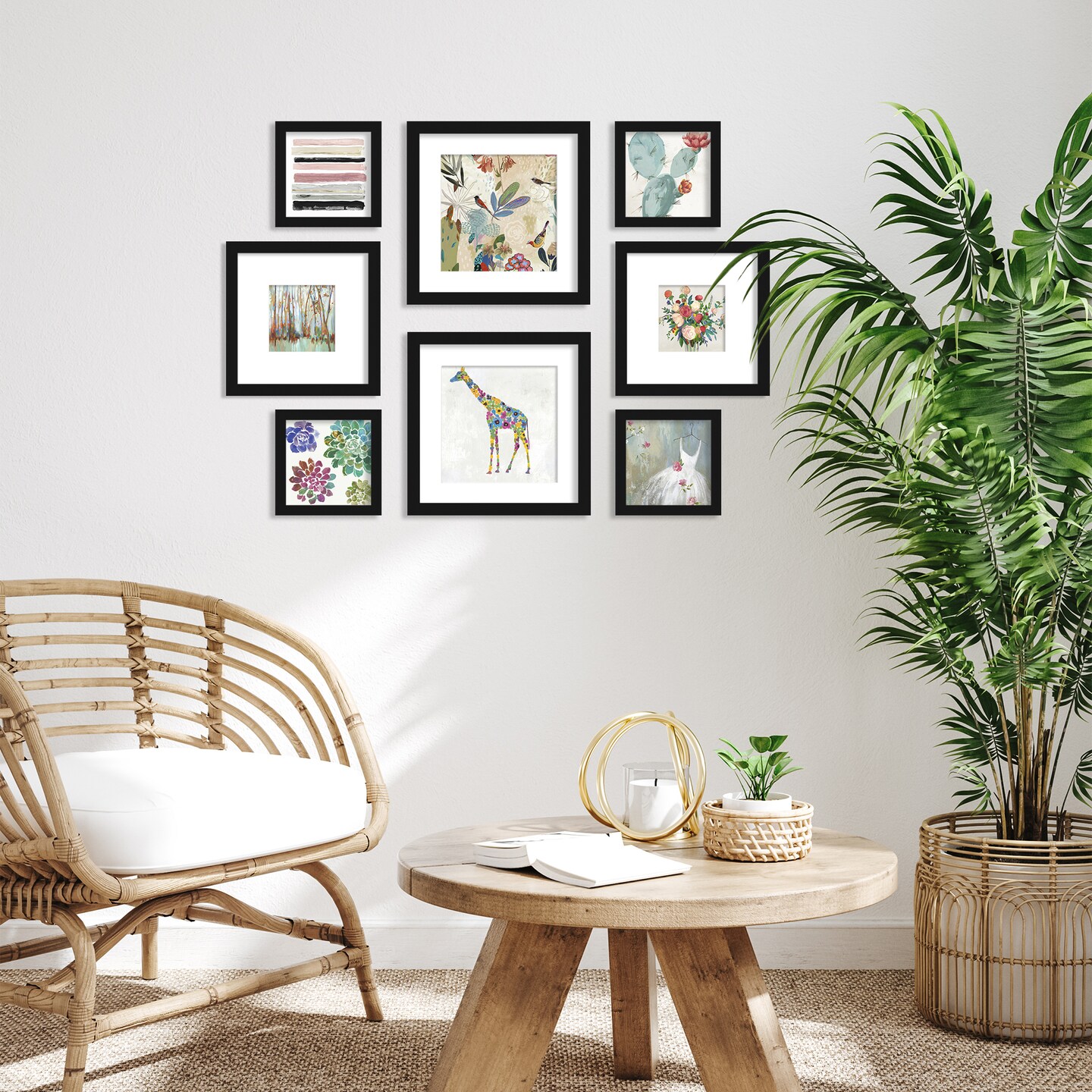 Americanflat Dreamy Floral Forest 8 Piece Framed Gallery Wall Art Set